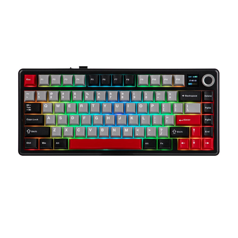 Bluetooth механична геймърска клавиатура Aula F75 MAX, 75%, Reaper Switch Linear, 80 клавиша, RGB подсветка - F75MAX-RS-BR - 1