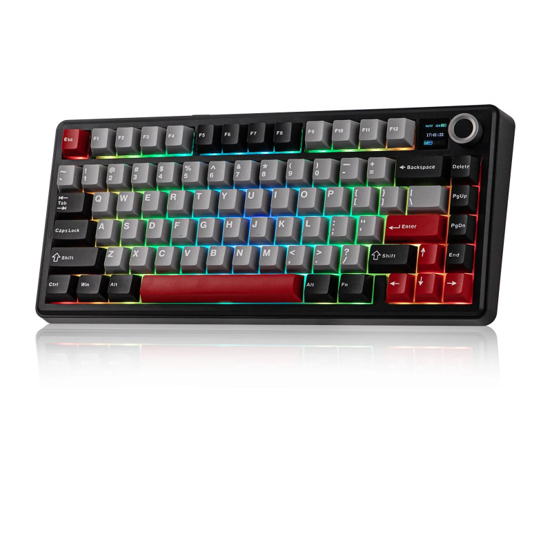 Bluetooth механична геймърска клавиатура Aula F75 MAX, 75%, Reaper Switch Linear, 80 клавиша, RGB подсветка - F75MAX-RS-BR - 4