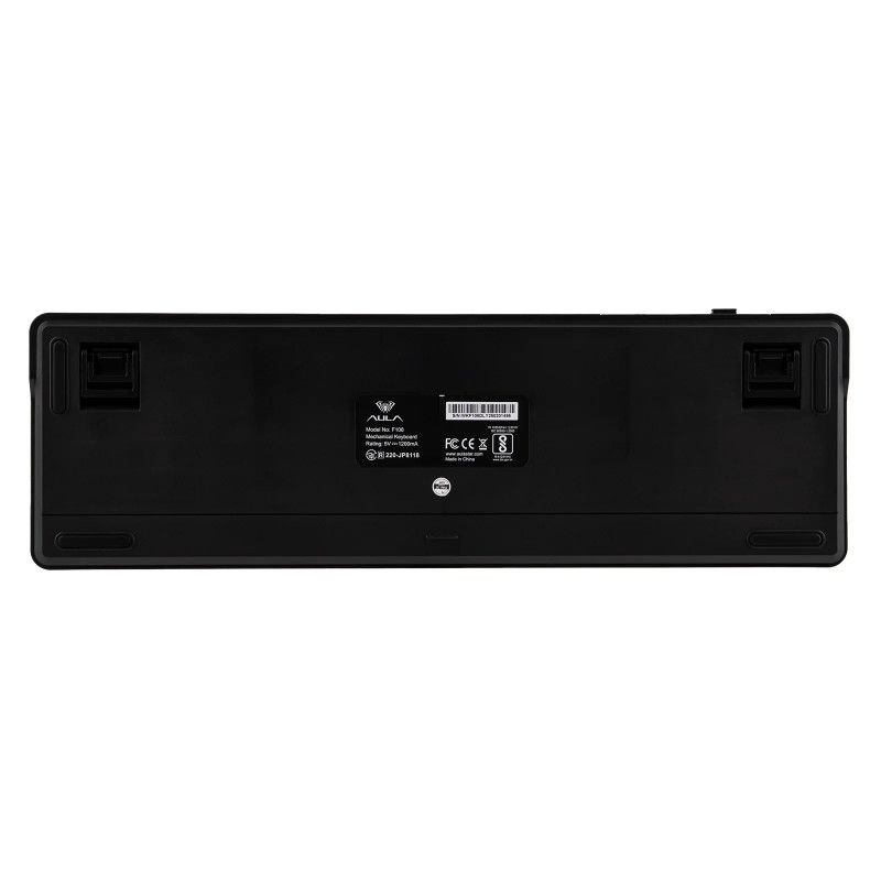 Bluetooth механична геймърска клавиатура Aula F108, 108 клавиша, Volcanic Switch Linear, PBT Cherry Profile, RGB подсветка, Алуминиева основа - F108-VS-GR-OR - 2