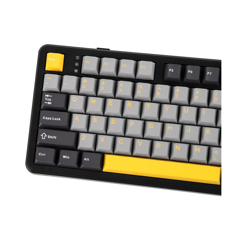 Bluetooth механична геймърска клавиатура Aula F108, 108 клавиша, Volcanic Switch Linear, PBT Cherry Profile, RGB подсветка, Алуминиева основа - F108-VS-GR-OR - 8