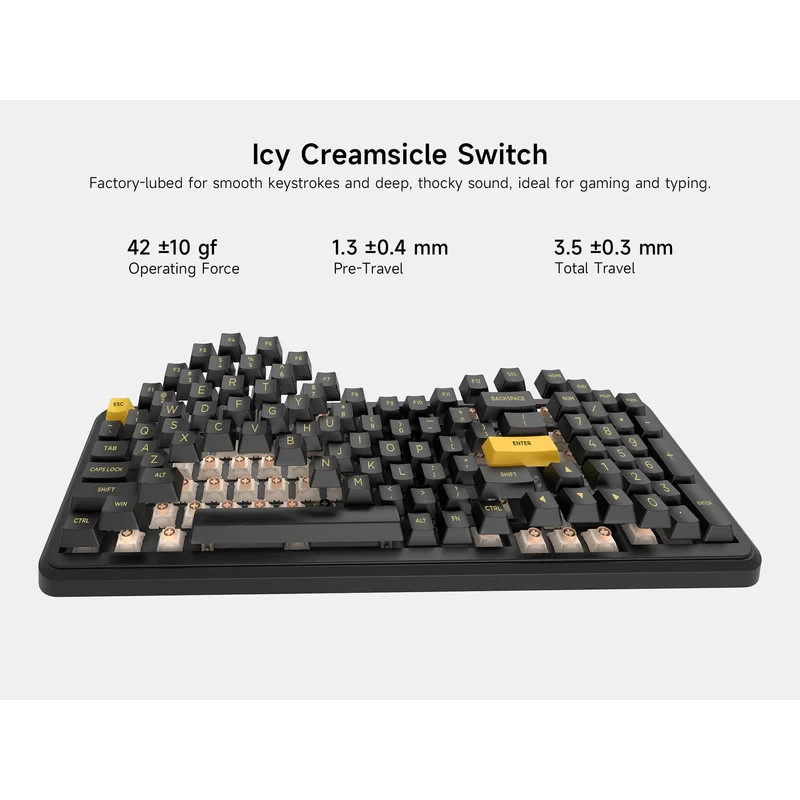 Bluetooth механична геймърска клавиатура MCHOSE MC-K99 V3, 98% размер, Linear Icy Creamsicle Switch, RGB подсветка - MC-K99V3-4 - 5