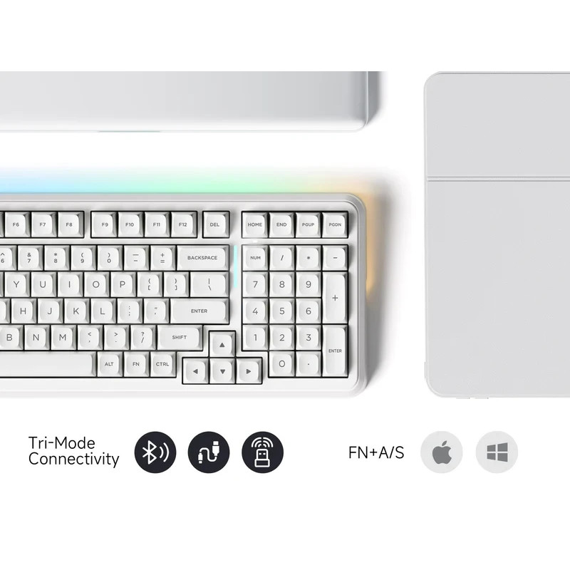 Bluetooth механична геймърска клавиатура MCHOSE MC-K99 V3, 98% размер, Linear Icy Creamsicle Switch, RGB подсветка - MC-K99V3-4 - 10