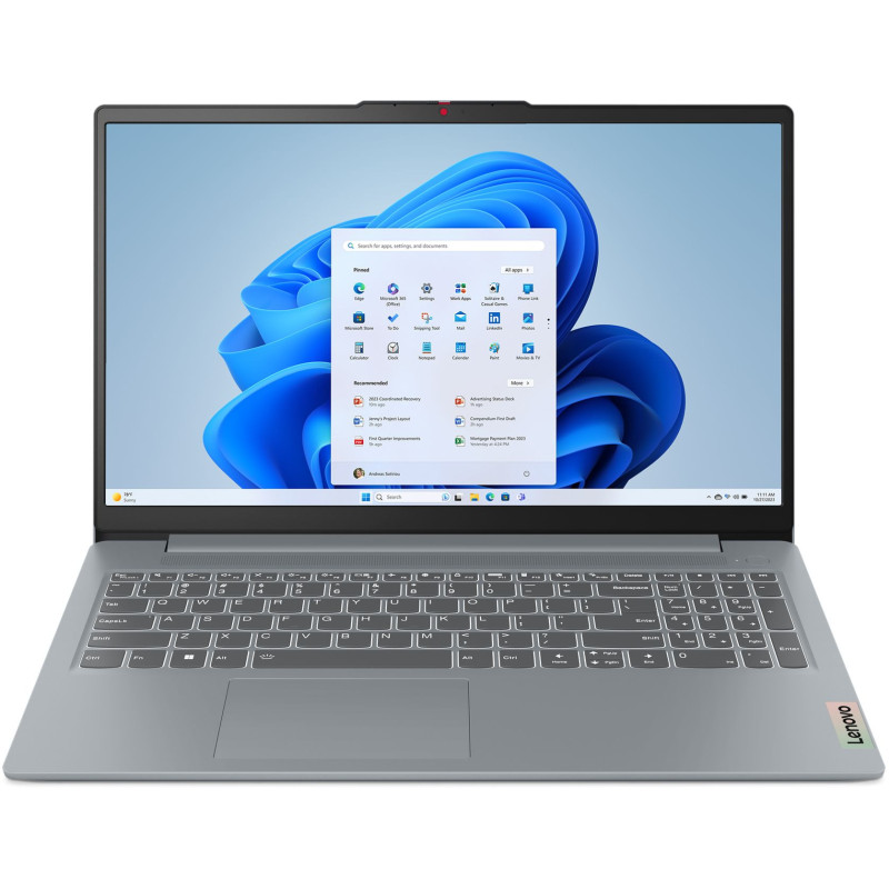 Лаптоп Lenovo IdeaPad Slim 3, 15.6" Full HD AG, Intel Core 3 N355, 8GB DDR5, 512GB SSD, No OS - 83L7003EBM - 1