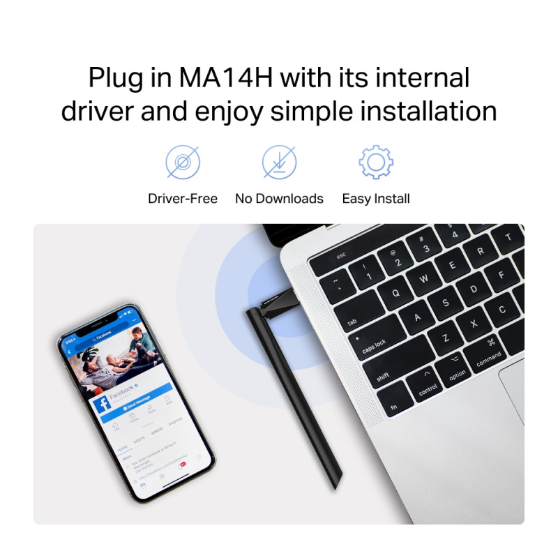 Безжичен USB адаптер Mercusys MA14H, Wi-Fi 6 AX300 - 7