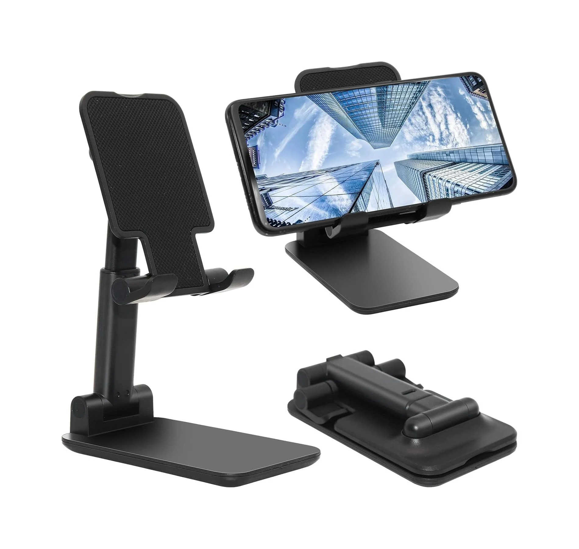 Стойка за смартфон/таблет VCom DESK-STAND-01, 4-10 inch, ергономичен дизайн, черна - VCOM-DESK-STAND-01 - 1