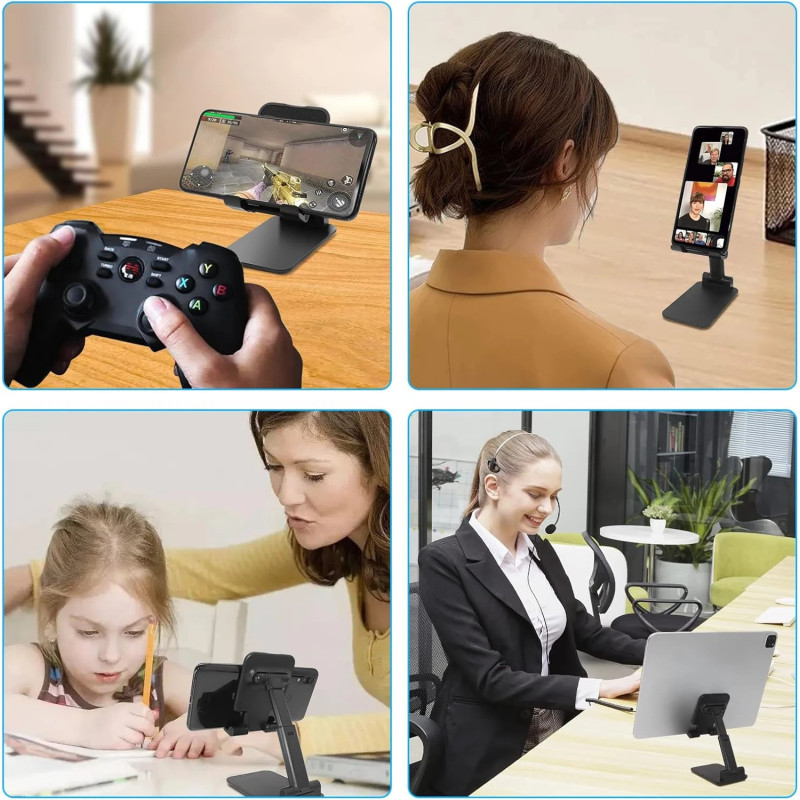 Стойка за смартфон/таблет VCom DESK-STAND-01, 4-10 inch, ергономичен дизайн, черна - VCOM-DESK-STAND-01 - 3