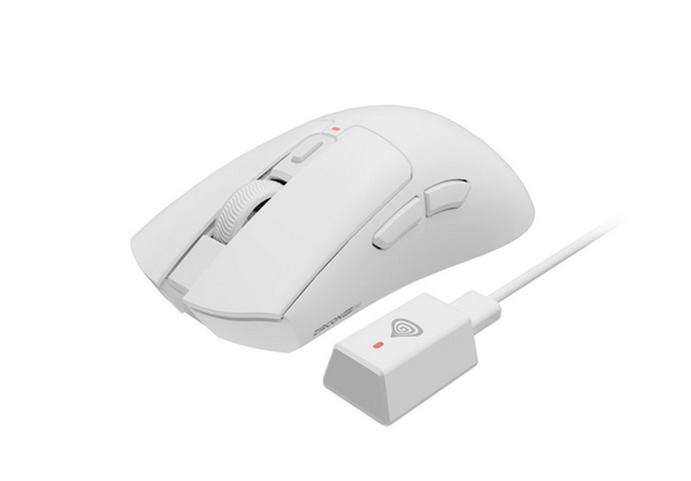Безжична геймърска мишка GENESIS Zircon 880 Pro, 30000 DPI, Optical сензор, 6 програмируеми бутони, White - NMG-2382 - 2