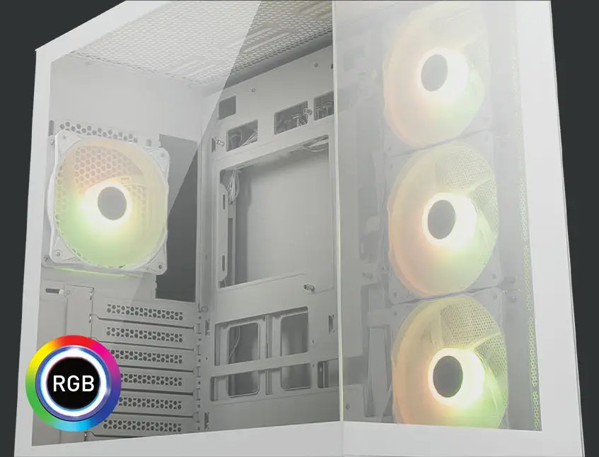 Кутия за компютърMSI MAG PANO 110R PZ WHITE, Midi Tower ATX/M-ATX/ITX, 4x 120mm ARGB вентилатора, Темперирано стъкло - MAG_PANO_110R_PZ_WHITE - 4
