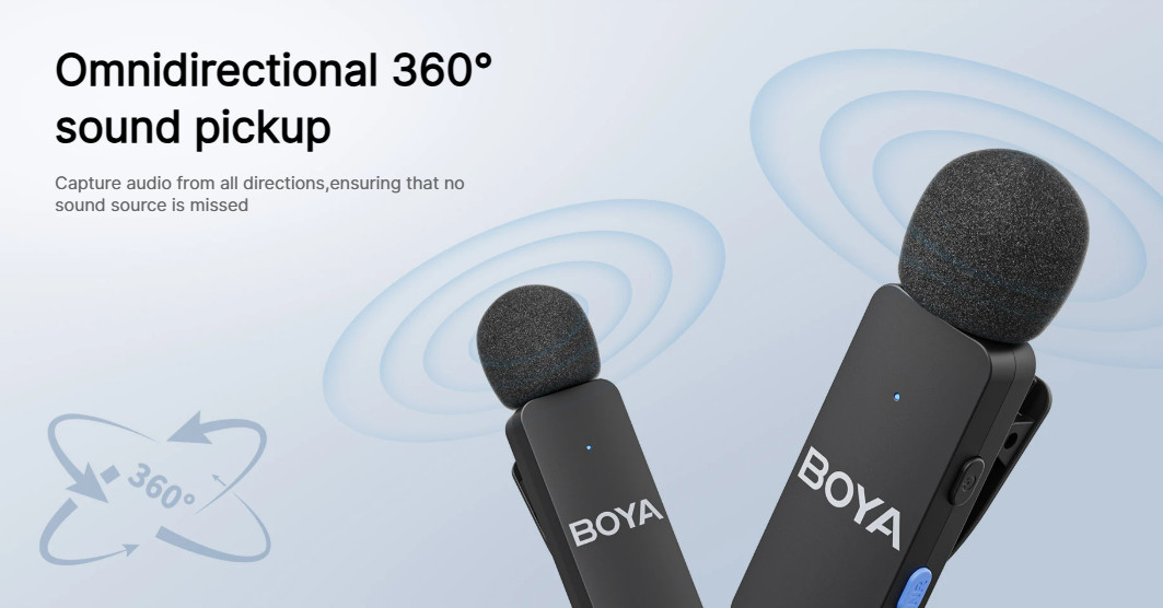 Безжична микрофонна система BOYA BY-V4, Динамичен, Омнидиректен, 20Hz-20kHz - 10