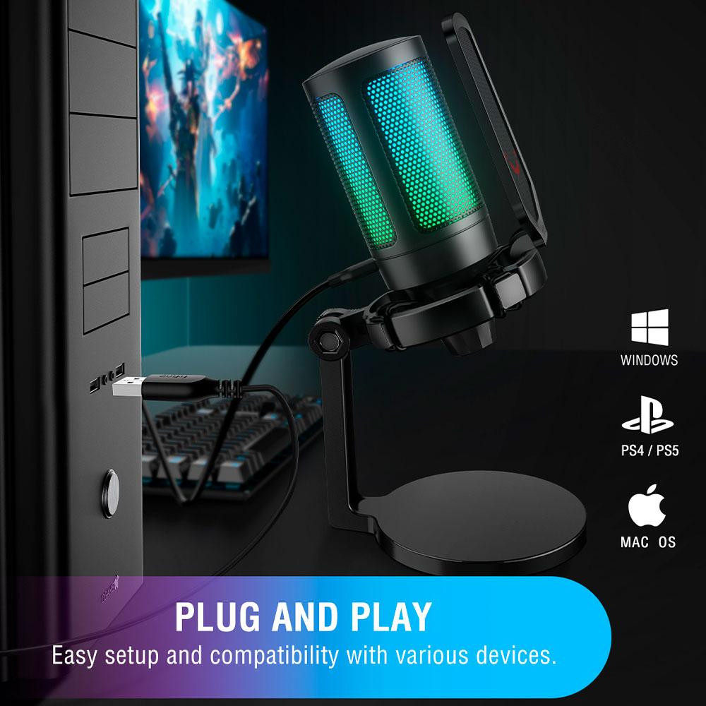Настолен микрофон FIFINE A6NEO, кондензаторен, USB Type-C, еднопосочен - FIFINE-A6NEO - 3
