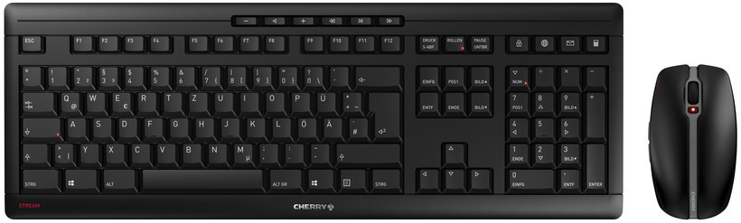 Безжична клавиатура с мишка CHERRY JD 8560EU, SX ножичен механизъм, USB безжична, черна - JD-8560EU-2 - 1