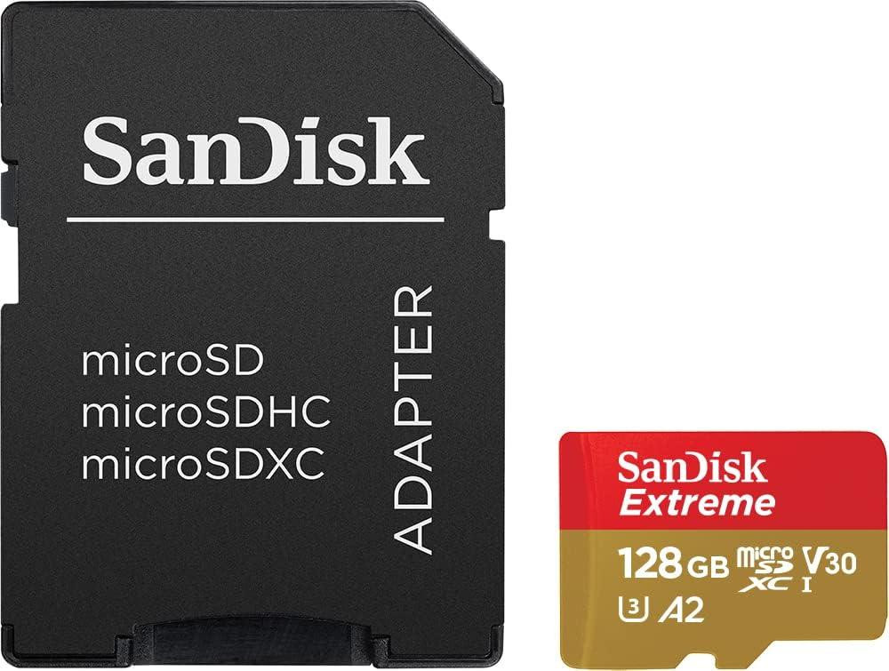 SD карта SanDisk Extreme, 128GB microSDXC Class 10 U3 V30 A2 - SDSQXAA-128G-GN6AA - 3
