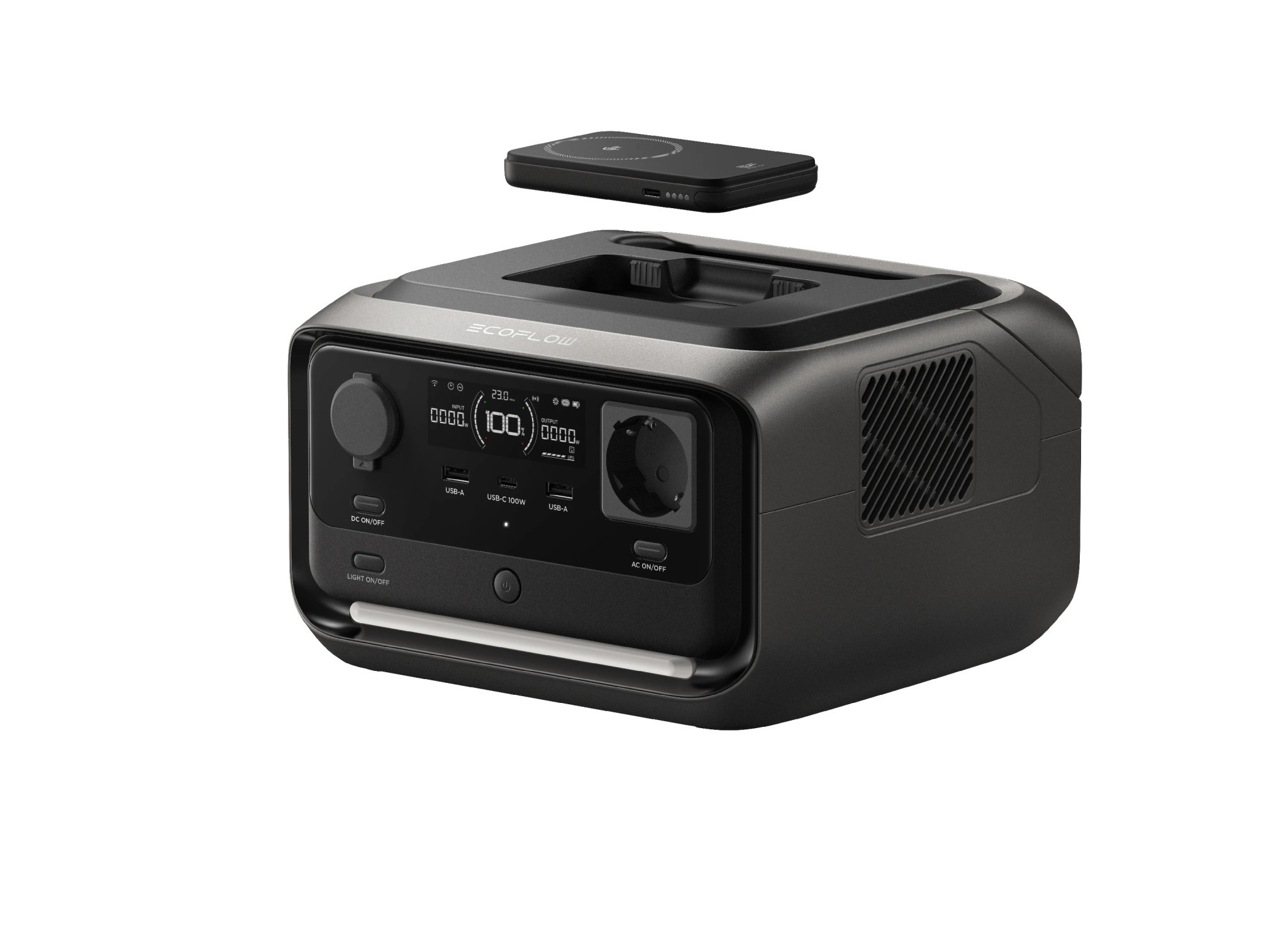 Преносима електростанция Ecoflow River 3 Plus Wireless, 286Wh, 600W мощност, LiFePO4 батерия, UPS функция - EFRIVER3PLUS-W-EU-CBOX - 1