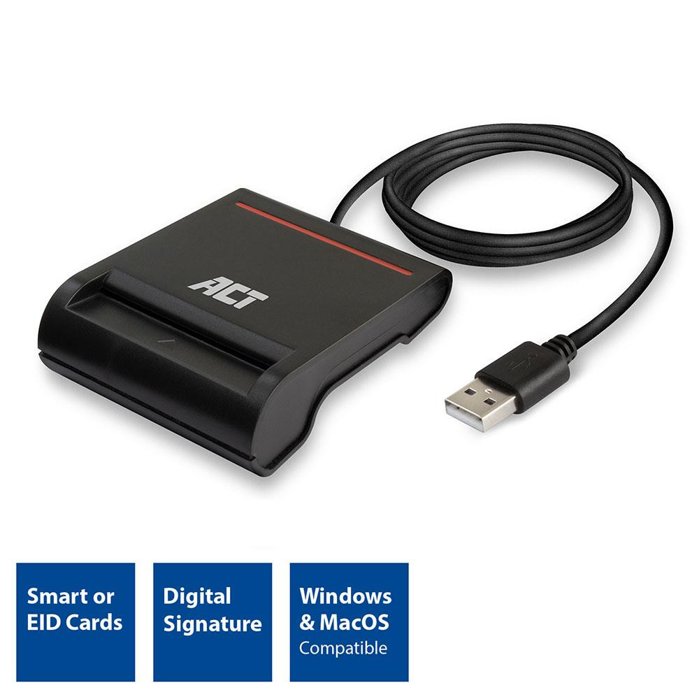 Четец на смарт карти ACT AC6015, USB-A 2.0, 60 MB/s - EWENT-ACT-READER-AC6015 - 2