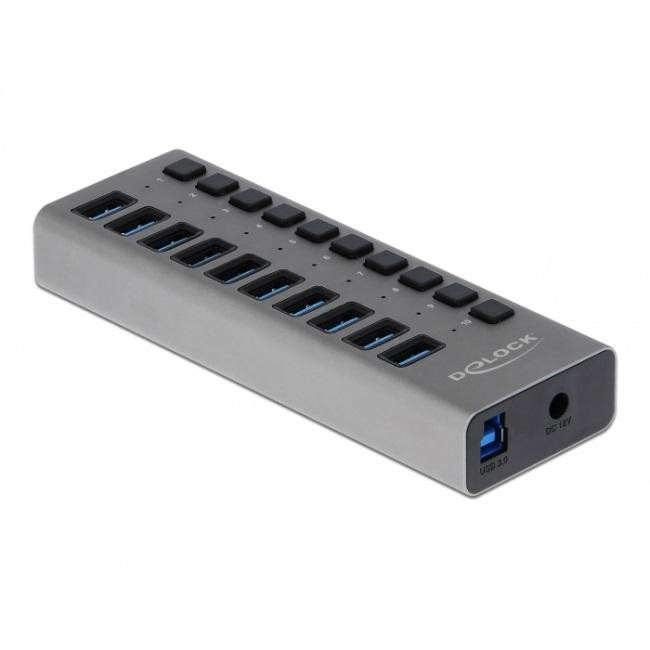 USB хъб DeLock, 10 портов USB 3.0 - DELOCK-63670 - 1