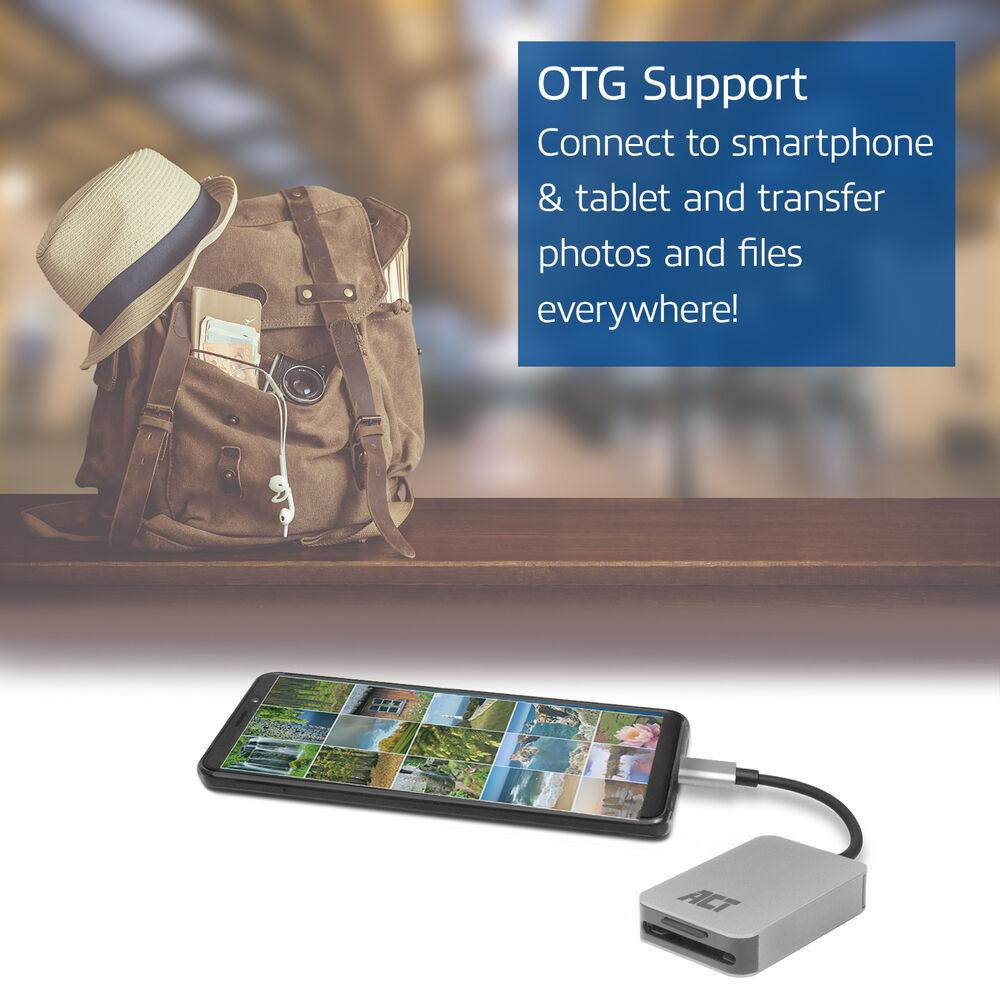 SD карта четец ACT AC7056, USB-C, SD/SDXC/microSD - EWENT-ACT-AC7056 - 6