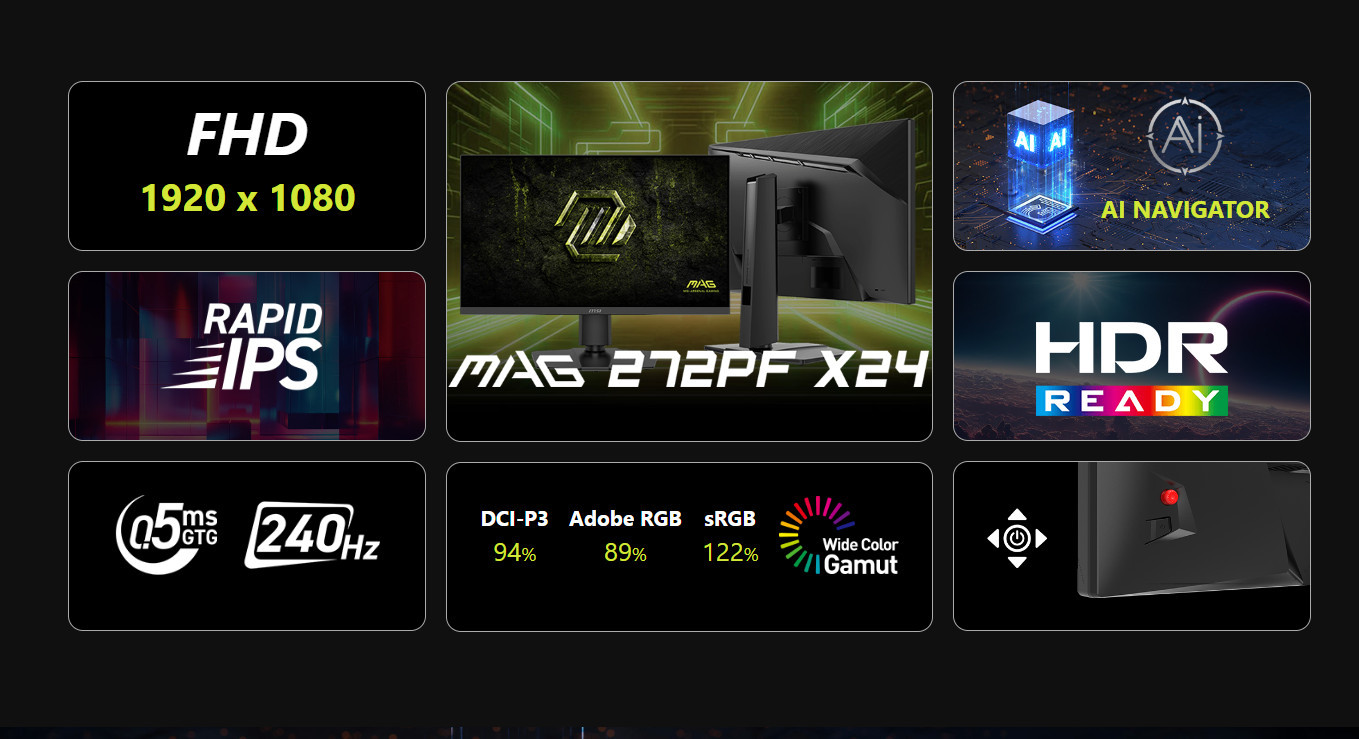 Монитор MSI MAG 272PF X24, 27" FHD 240Hz IPS - 4