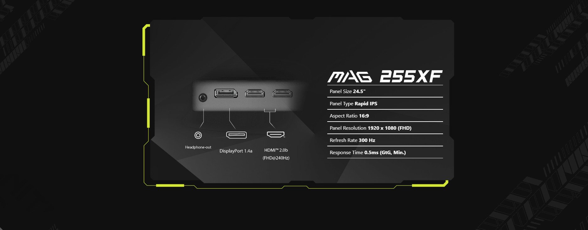 Монитор MSI MAG 255XF, 24.5" Full HD IPS 300Hz - 9S6-3BC21M-061 - 9