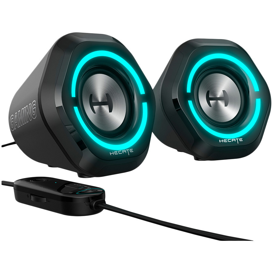 Стерео колонки Edifier G1000, 5W RMS, Bluetooth 5.3, USB, AUX, RGB Light, Черни - G1000-BL - 5