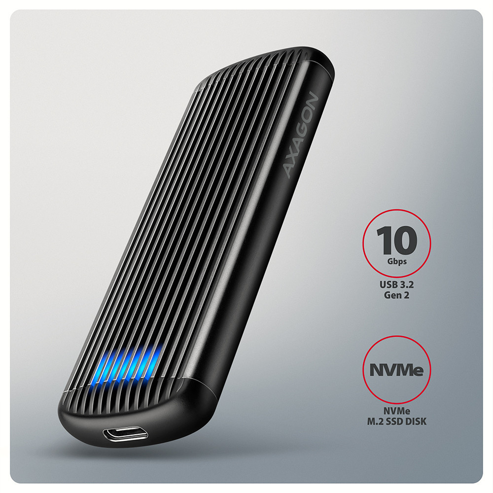 Кутия за външен диск AXAGON EEM2-SC, USB-C 3.2 Gen 2, M.2 NVMe SSD 30-80mm - 3