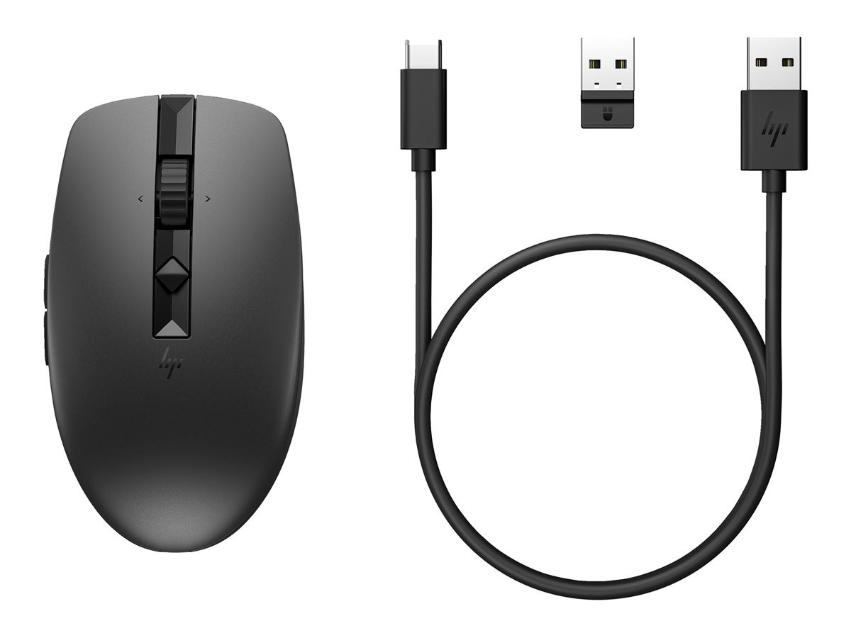 Безжична мишка HP 715 RECHBL, 3000 DPI, 7 бутона, Bluetooth 3.0/2.4 GHz, до 10м обхват - 6E6F0AA - 1