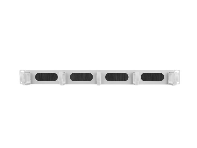 Панел за управление на кабели Lanberg 19", 1U, 5 халки, четка, сив - AK-1203-S - 2