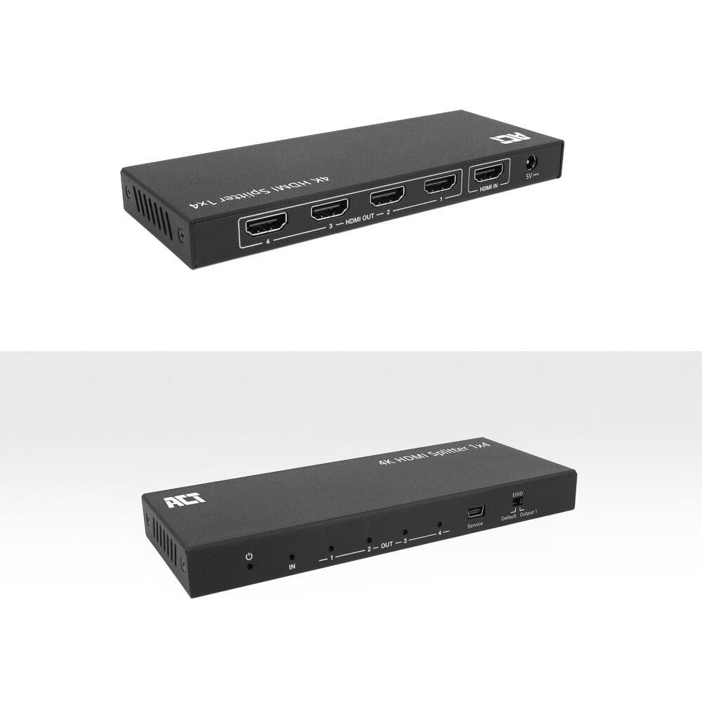 HDMI сплитер ACT AC7832, 1 вход 4 изхода, 4K (3840x2160), 10.2 Gbit/s - AC7832 - 4