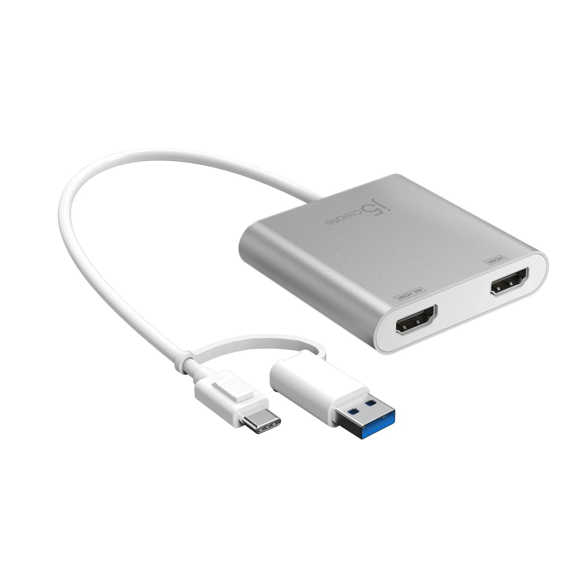 Адаптер j5create JCA365, USB-C към 2x HDMI, 4K (3840 x 2160) - J5-JCA365 - 1