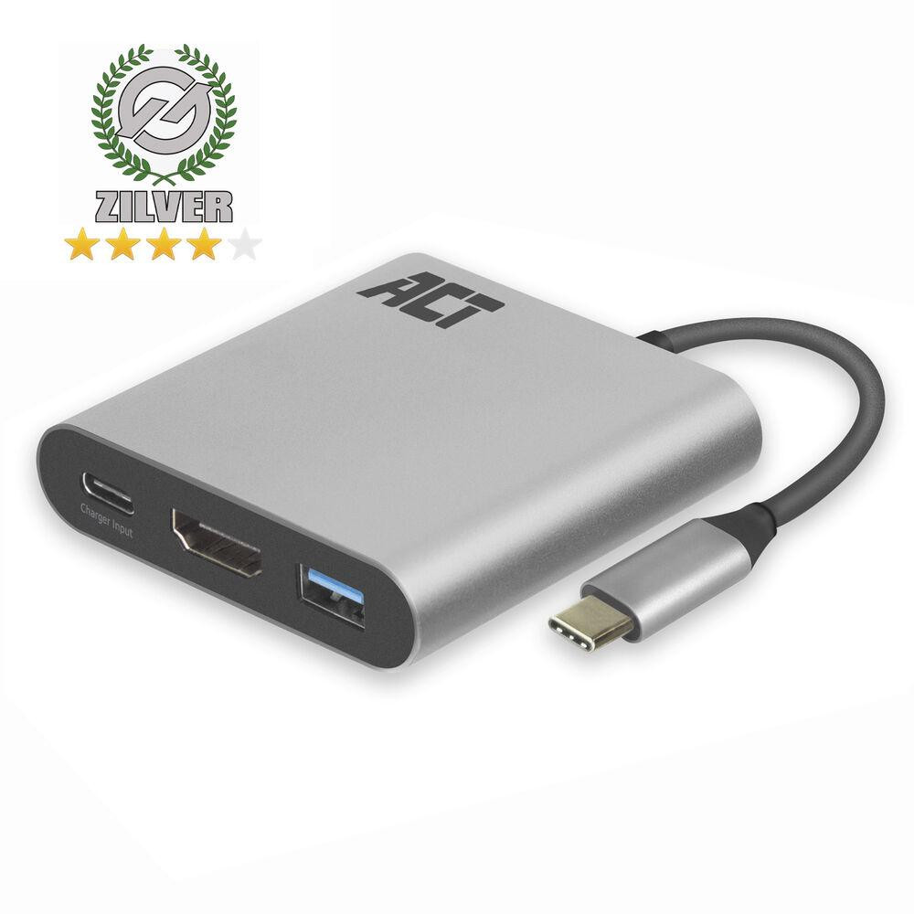 Адаптер ACT USB-C към HDMI 4K, USB-C/HDMI/USB-A - EWENT-ACT-AC7022 - 1