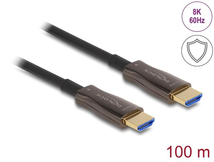 Оптичен кабел DeLock, HDMI, 8K 60Hz, 48Gbps, 100m - DELOCK-86080 - 1