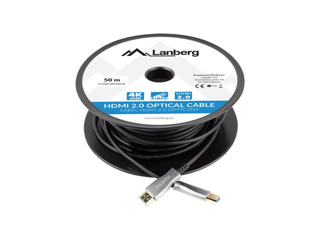 HDMI кабел Lanberg, 50m optical AOC черен - CA-HDMI-20FB-0500-BK - 3