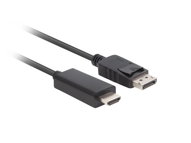 Видео кабел LANBERG DisplayPort към HDMI, 3m, черен - CA-DPHD-11CC-0030-BK - 1
