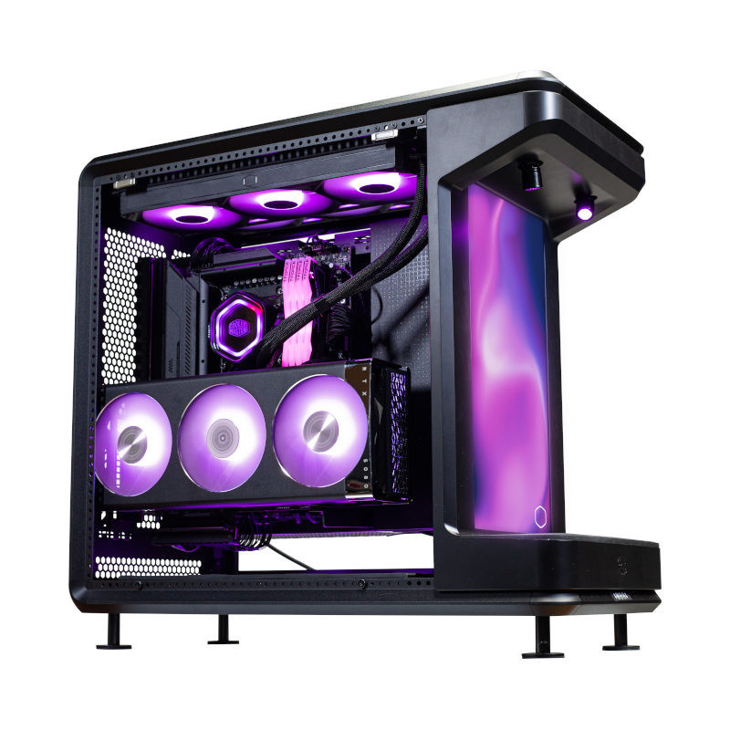 Кутия за компютър Cooler Master MasterFrame 360 Stage LCD, Middle Tower, 3x120mm включени вентилатори, ARGB Hub - MF360-KHNN-S02 - 1