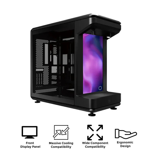 Кутия за компютър Cooler Master MasterFrame 360 Stage LCD, Middle Tower, 3x120mm включени вентилатори, ARGB Hub - MF360-KHNN-S02 - 3