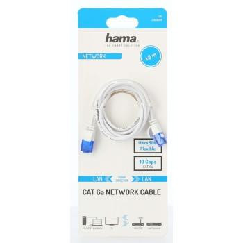 Мрежов кабел HAMA Flexi-Slim, U/UTP CAT 6a, 1.5m, Бял - HAMA-200689 - 2