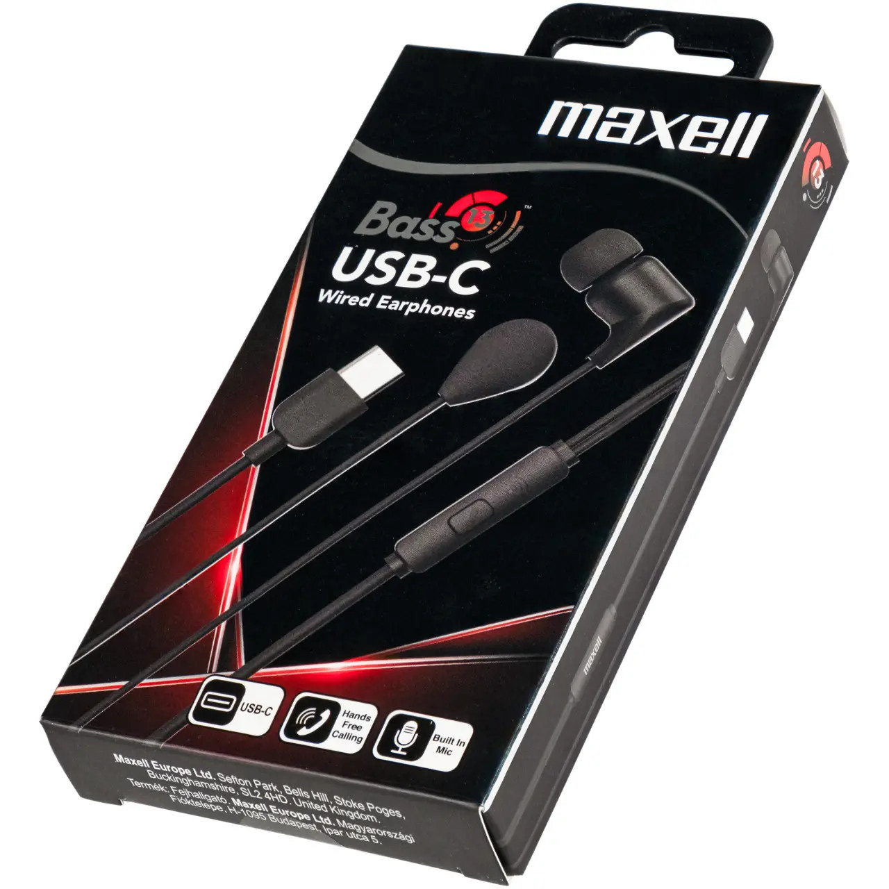 Слушалки MAXELL EB10 BASS, USB-C, In-ear, Микрофон, Черни - ML-AH-EB10-BASS - 1