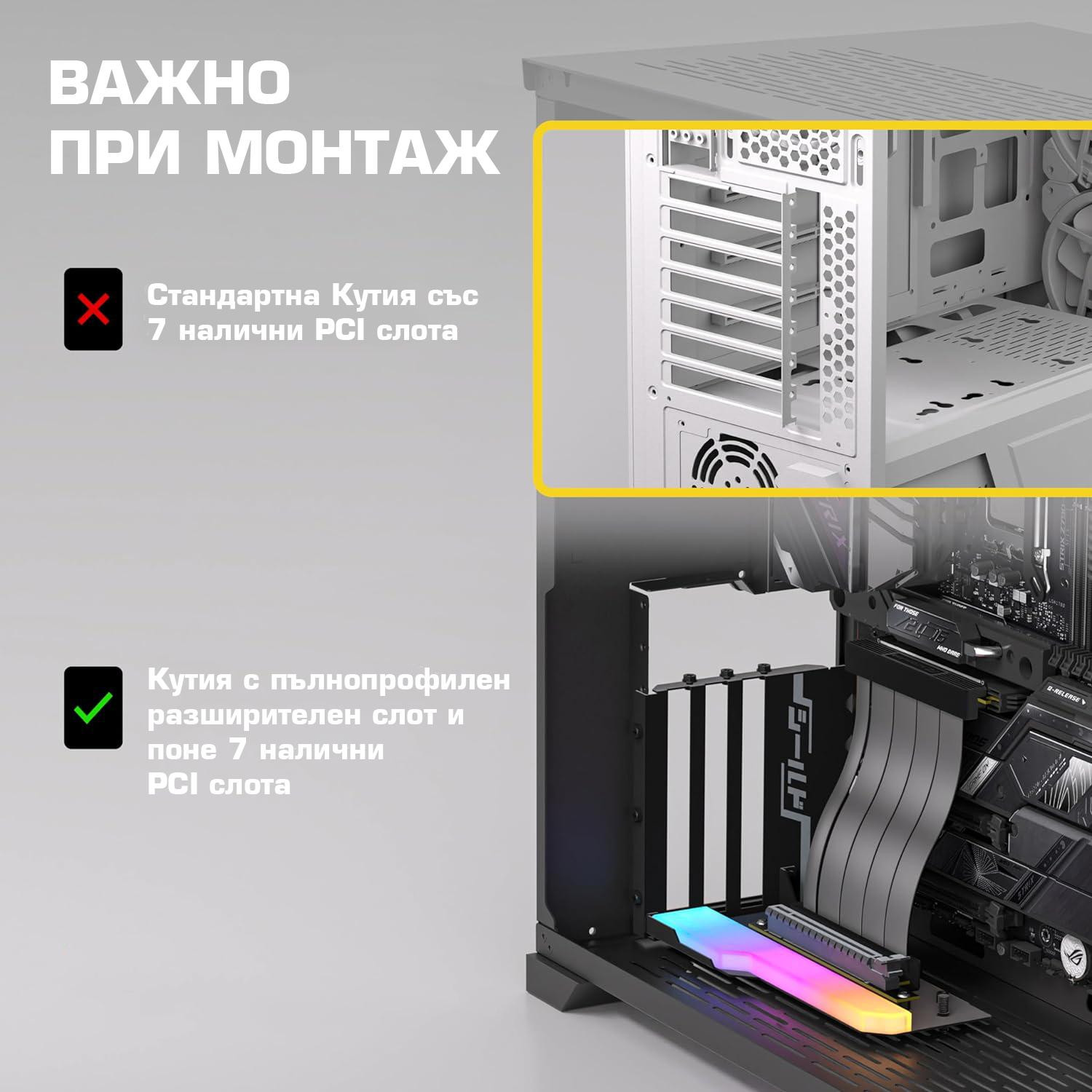 Брекет за вертикален монтаж на GPU EZDIY-FAB, PCIe 4.0 16x - YIHPI344 - 3