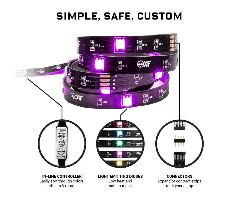 RGB лента KontrolFreek Gaming Lights Kit, 2.74m USB - 4211-LED6 - 3