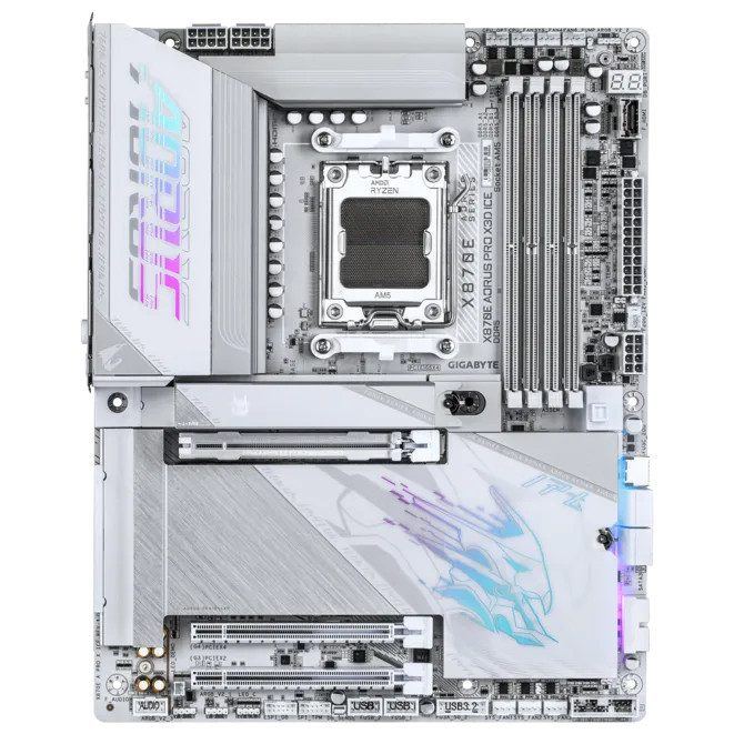 Дънна платка GIGABYTE X870E AORUS PRO X3D ICE (Rev. 1.0), 4xDDR5, 4xSATA3, 4xM.2, 3xPCIEx16, WiFi 7 - X870E A PRO X ICE - 5