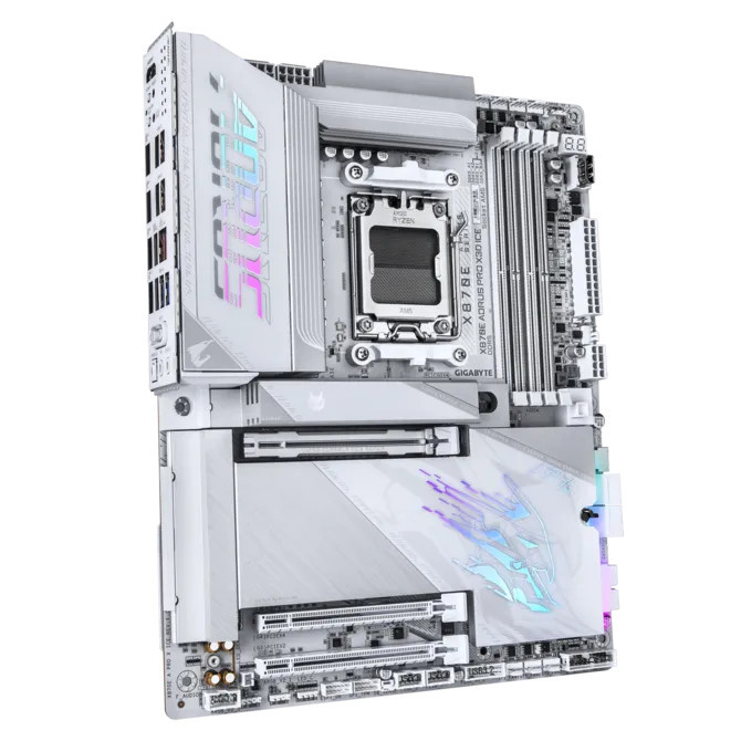 Дънна платка GIGABYTE X870E AORUS PRO X3D ICE (Rev. 1.0), 4xDDR5, 4xSATA3, 4xM.2, 3xPCIEx16, WiFi 7 - X870E A PRO X ICE - 6
