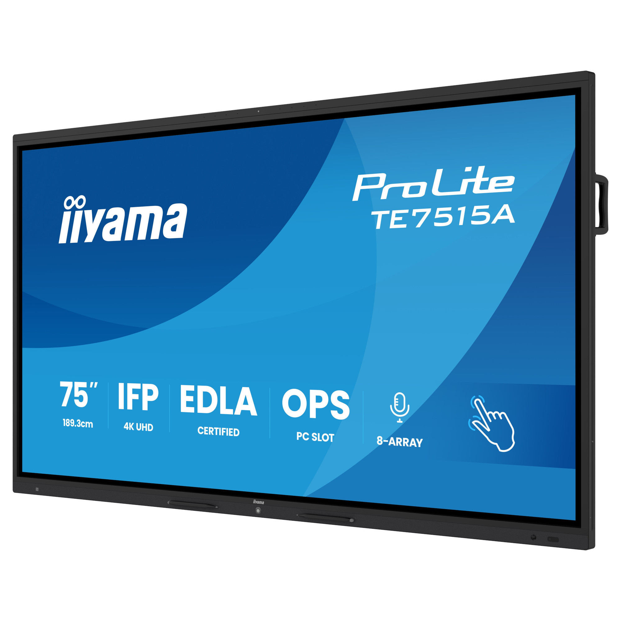 Интерактивен дисплей IIYAMA TE7515A-B1AG, 74.5" 4K UHD IPS, Octa-Core A72/A53, 16GB RAM, 128GB Storage, Android 14 - TE7515A-B1AG - 3