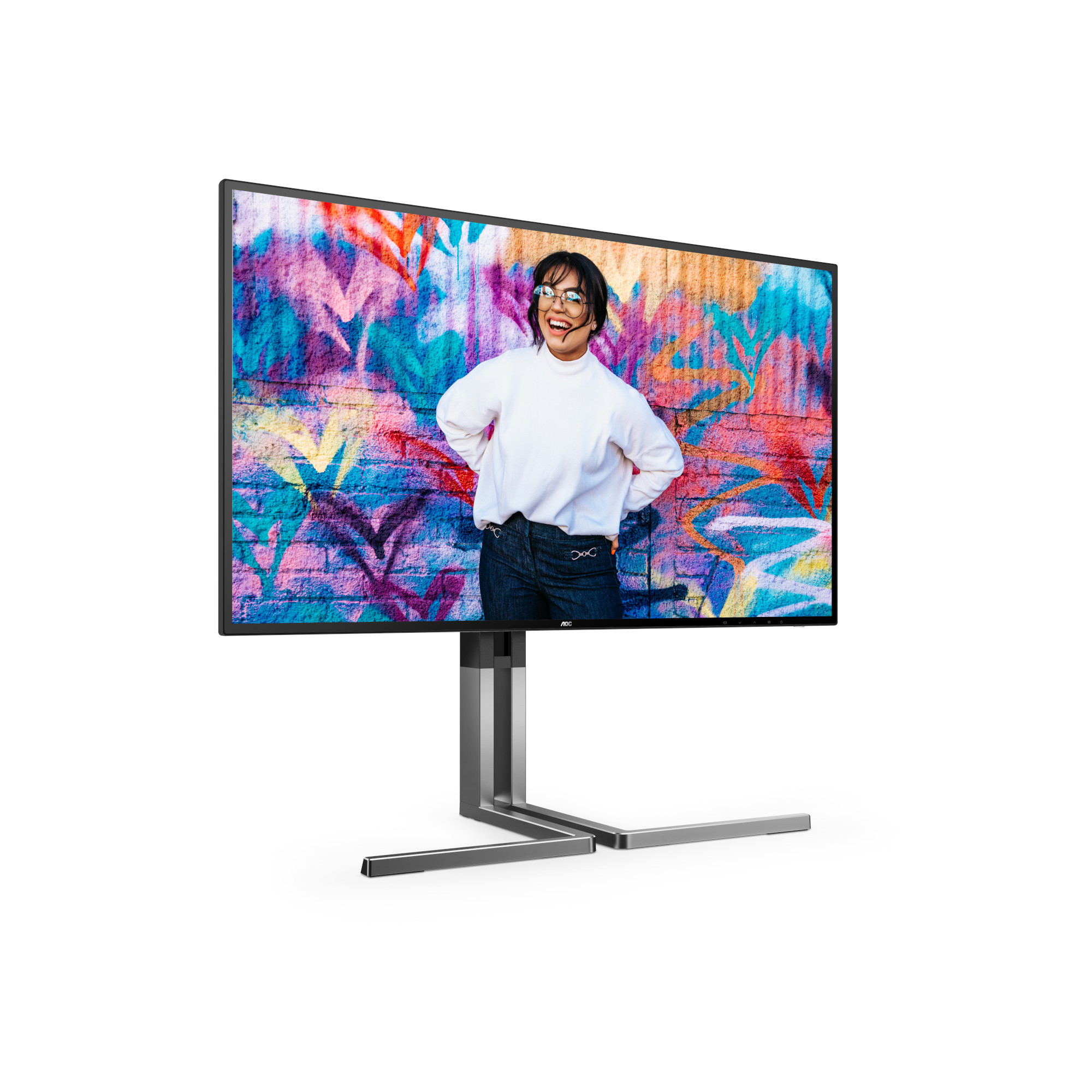 Монитор AOC U27U3CV, 27" 4K UHD, Nano IPS, KVM функцията, Adaptive Sync, Flicker Free, Low Blue Light, KVM, USB-C Docking - 3