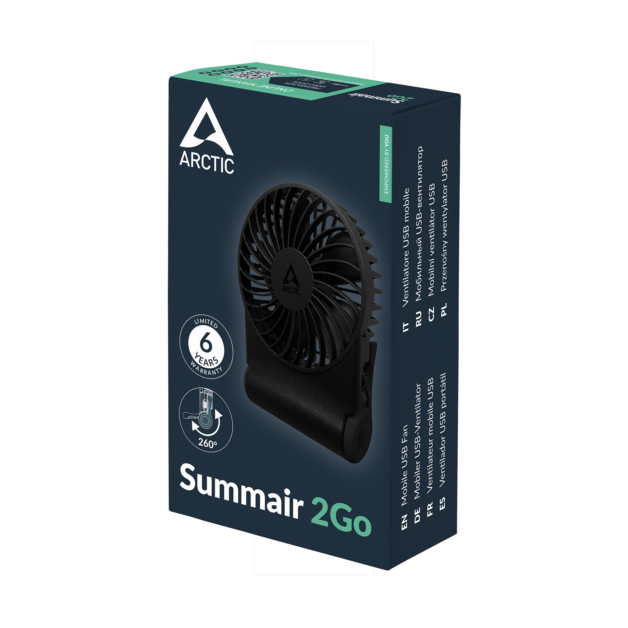 Преносим вентилатор ARCTIC Summair 2Go с презареждаща батерия до 77ч - AEBRZ00027A - 11