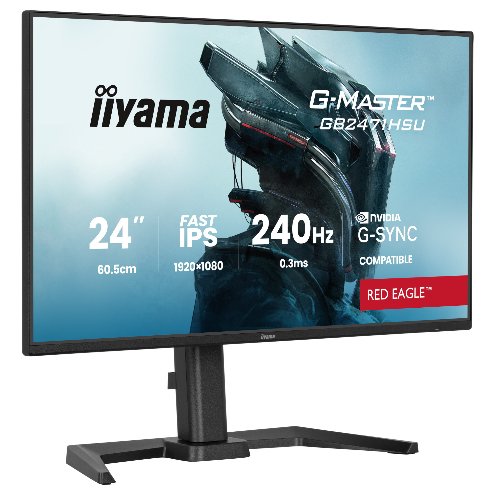 Монитор IIYAMA GB2471HSU-B1, 23.8" Full HD Fast IPS, 240Hz, 0.3ms, Adaptive Sync и G-SYNC  - 3