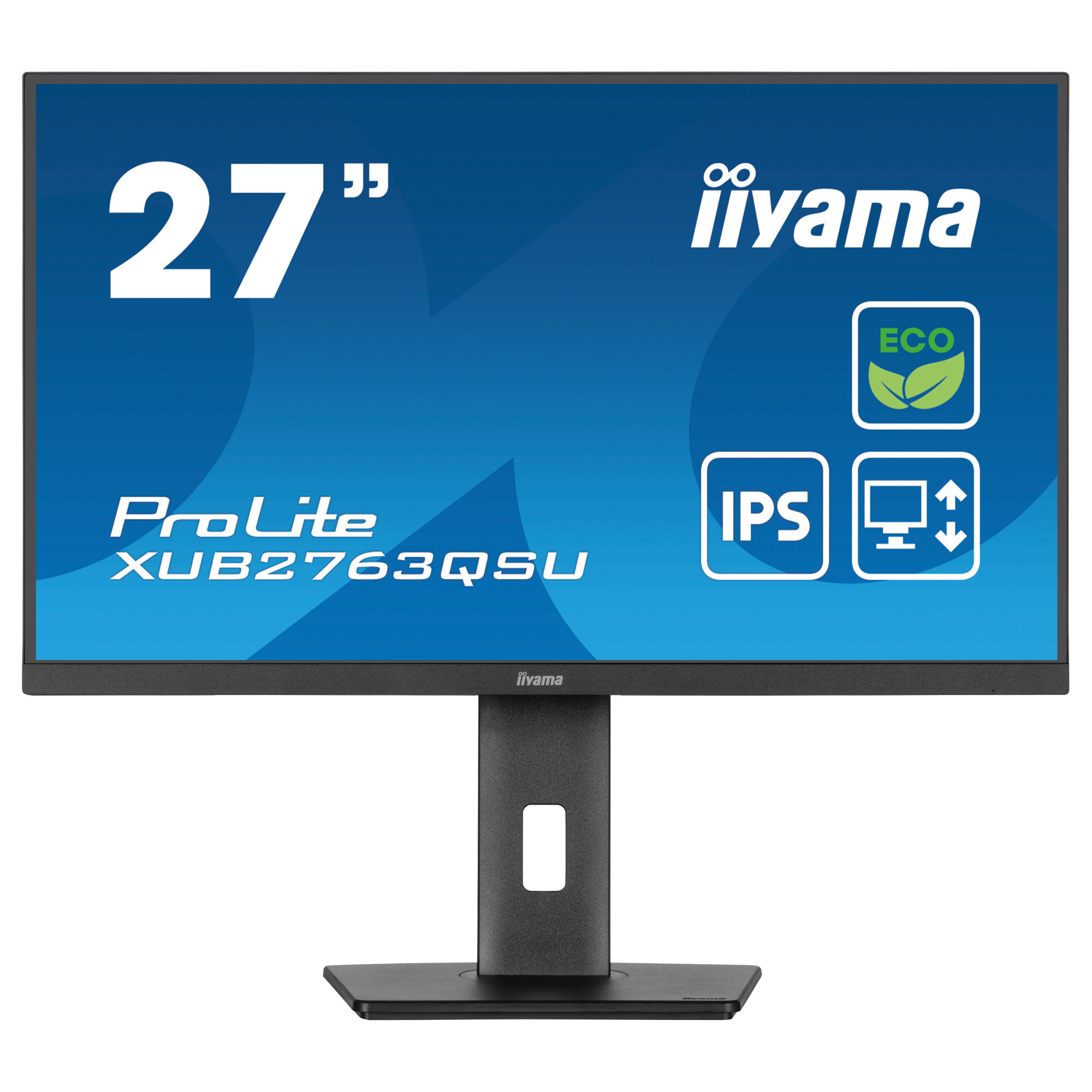 Монитор IIYAMA XUB2763QSU-B1, 27" 2560x1440 IPS, 2ms, Adaptive Sync, Flicker Free, Blue Light Reducer - 1