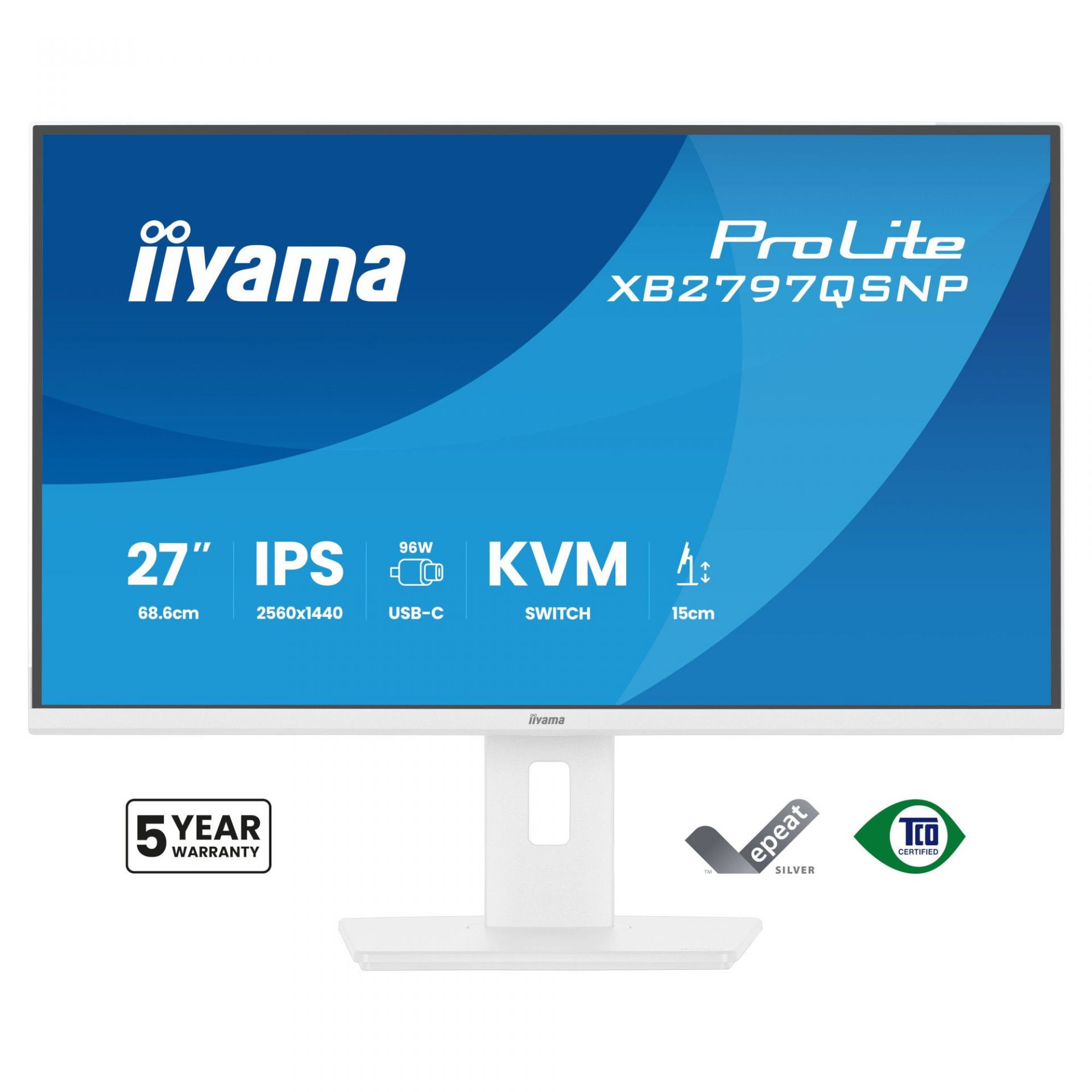Монитор IIYAMA XB2797QSNP-W1, 27" QHD IPS - 1