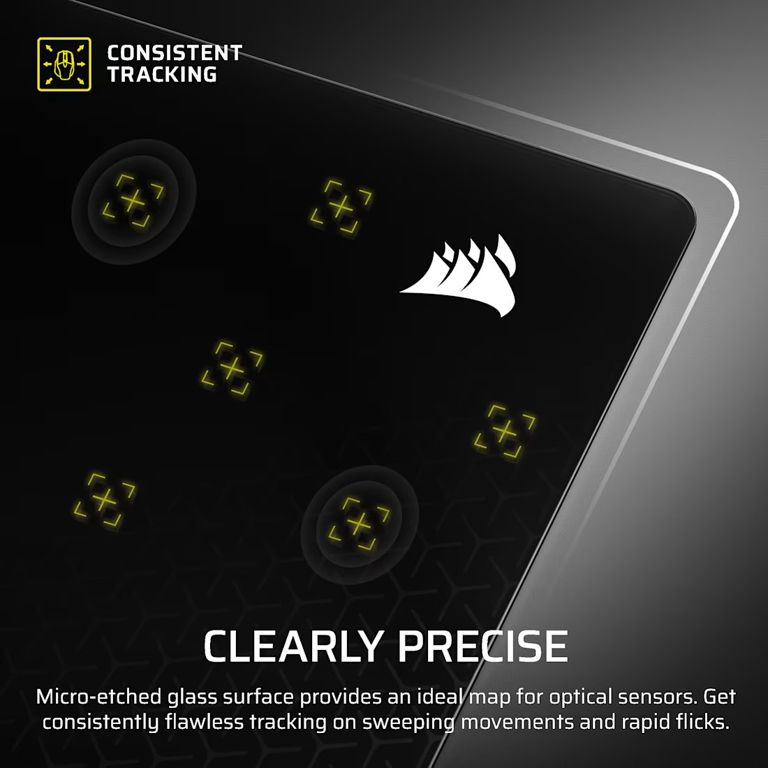 Гейминг подложка за мишка CORSAIR MMGLASS, черна - CH-9460000-WW - 5