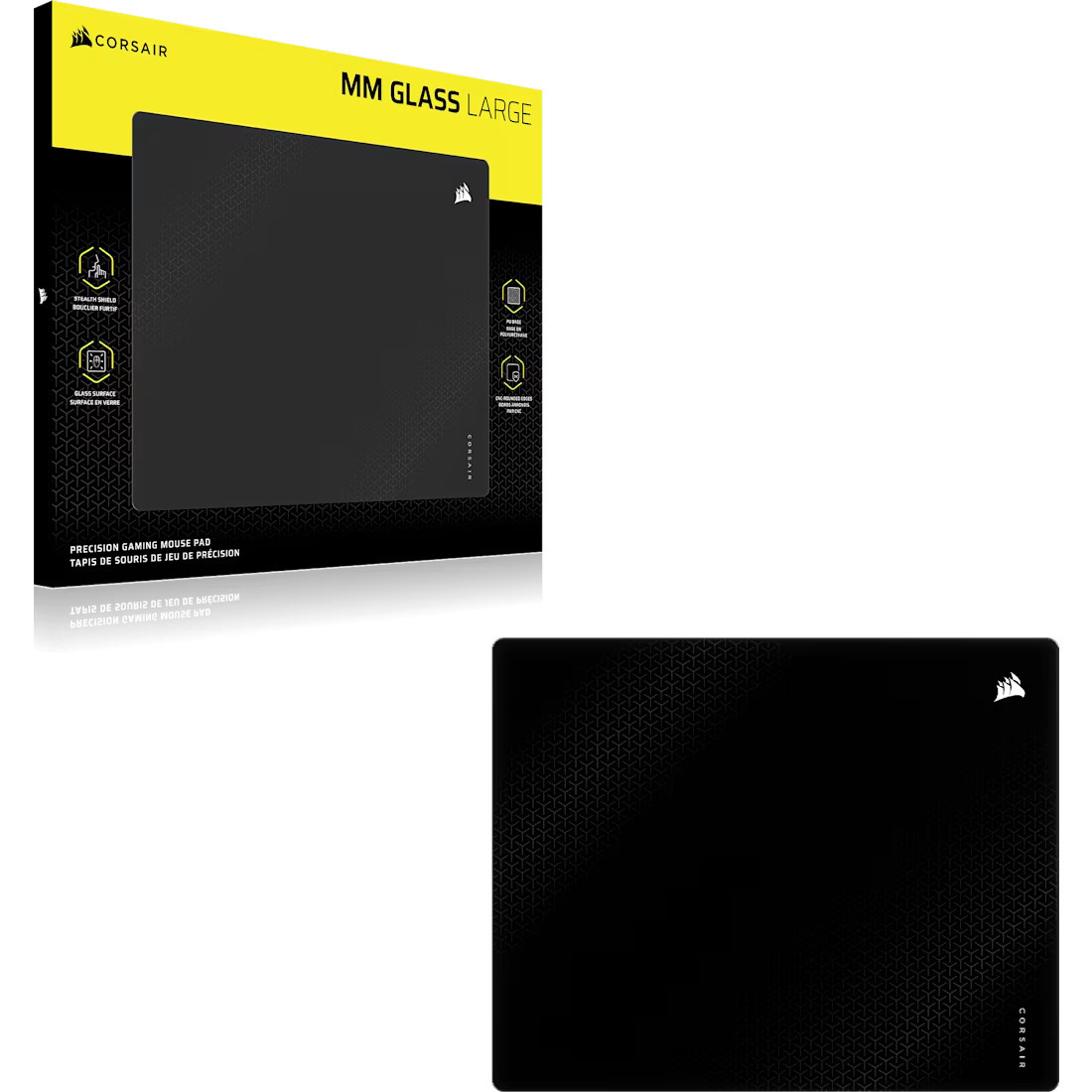 Гейминг подложка за мишка CORSAIR MMGLASS, черна - CH-9460000-WW - 8