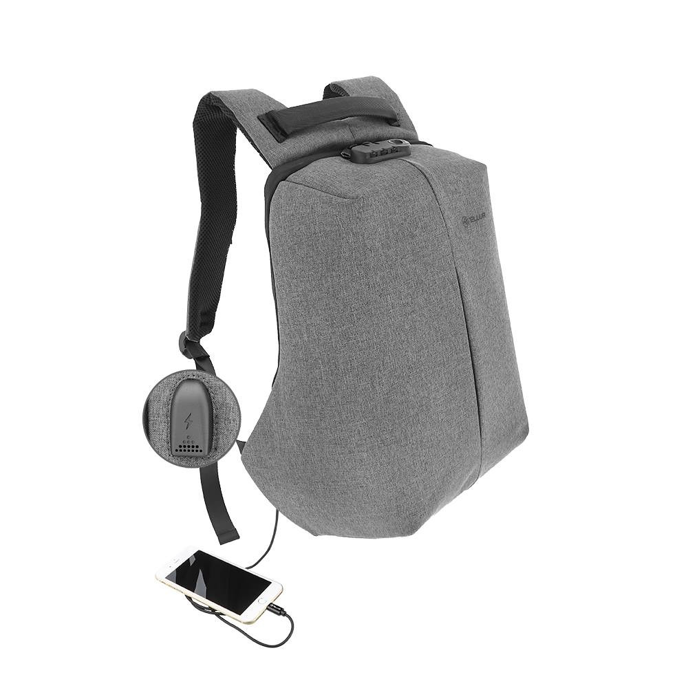 Раница за лаптоп Tellur V2, 15.6", USB-A, защита против кражба, сива - TLL611232 - 1