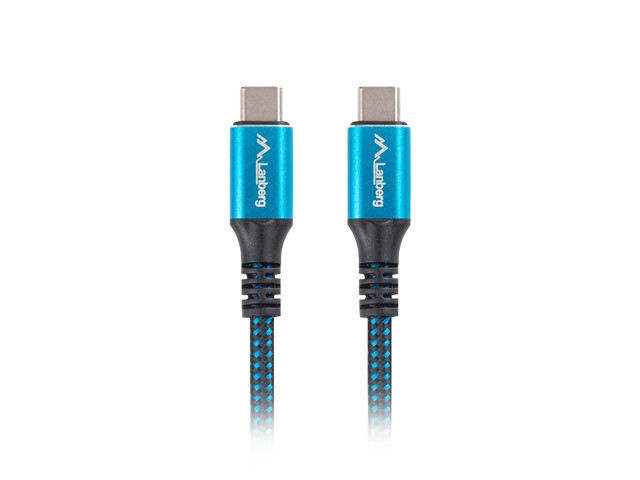 USB-C кабел Lanberg, 0.5m, USB-C (M) - USB-C (M), 100W, 40Gb/s, 8K - CA-CMCM-45CU-0005-BK - 4